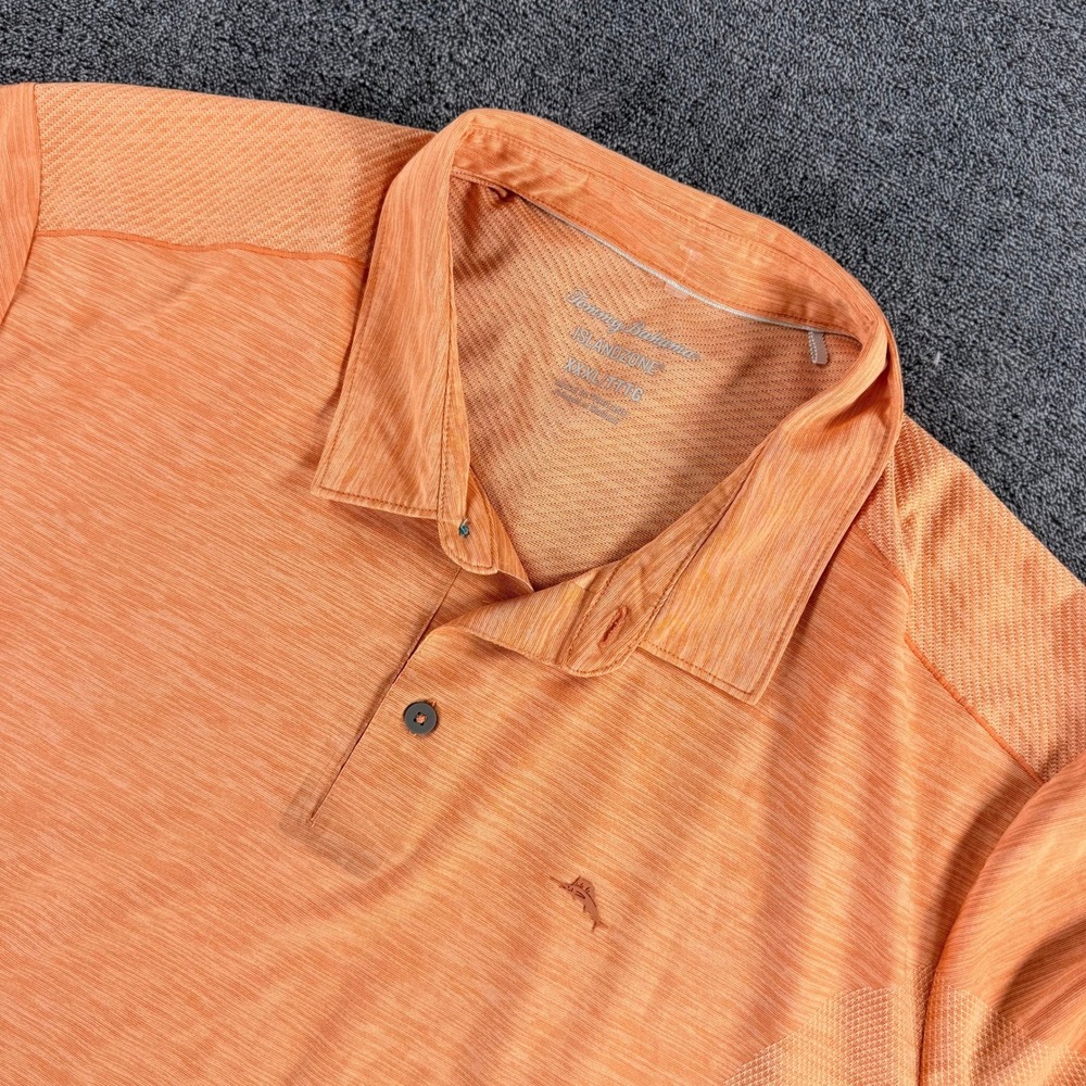Tommy Bahama IslandZone Mens XXXL Orange Heather Short Sleeve Performance Polo
